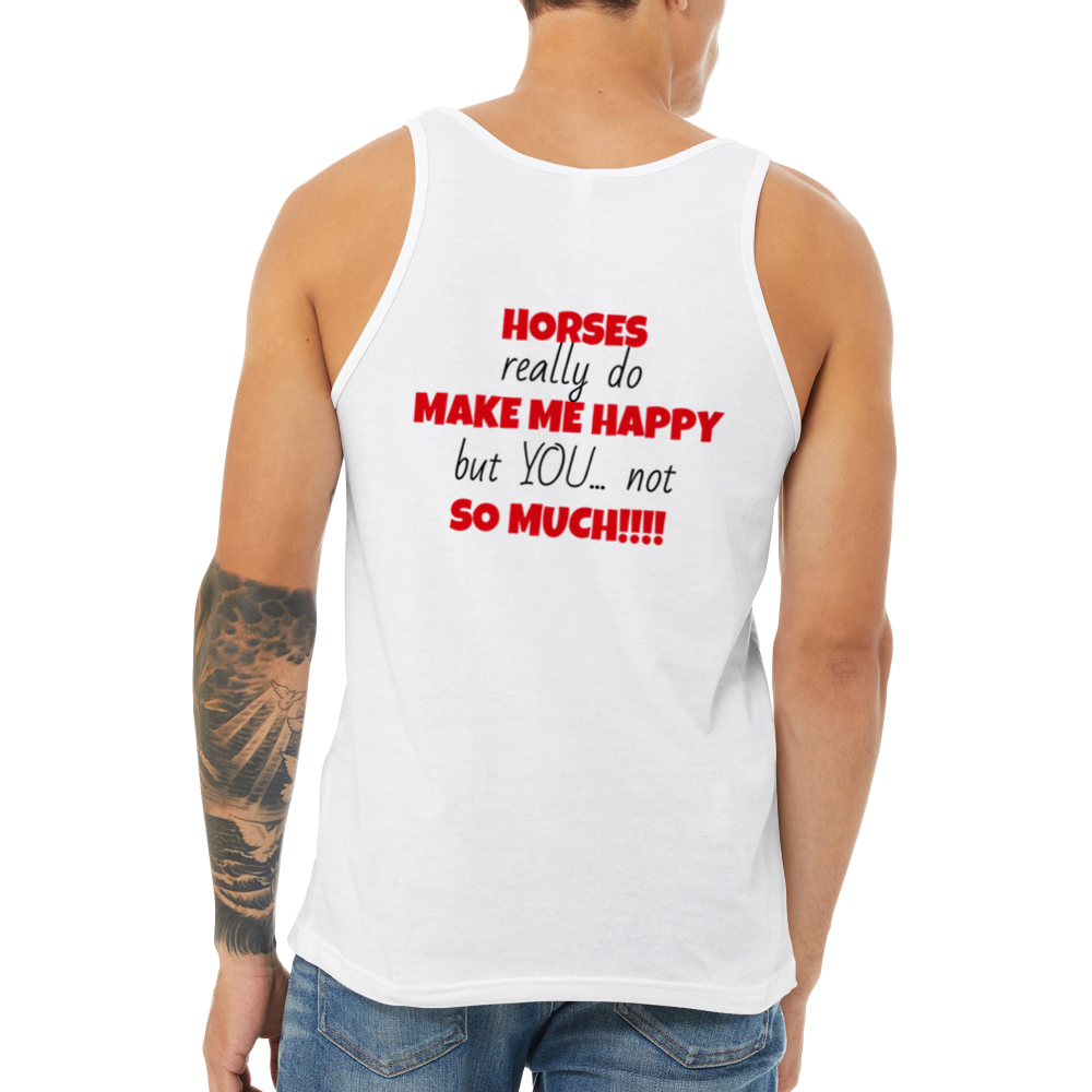 Horses Make Me Happy: Polycotton Unisex Crewneck Tank Top