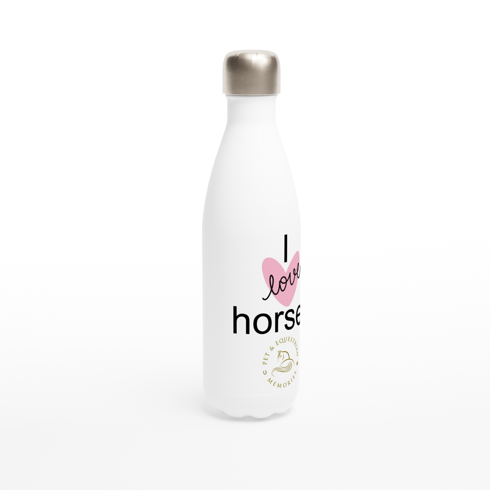 I Love Horses 17oz Stainless Steel Water Bottle