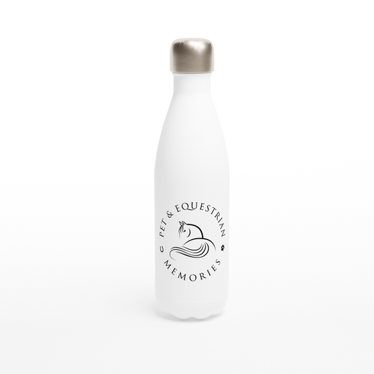 Pet and Equestrian Memories White 17oz Stainless Steel Water Bottle