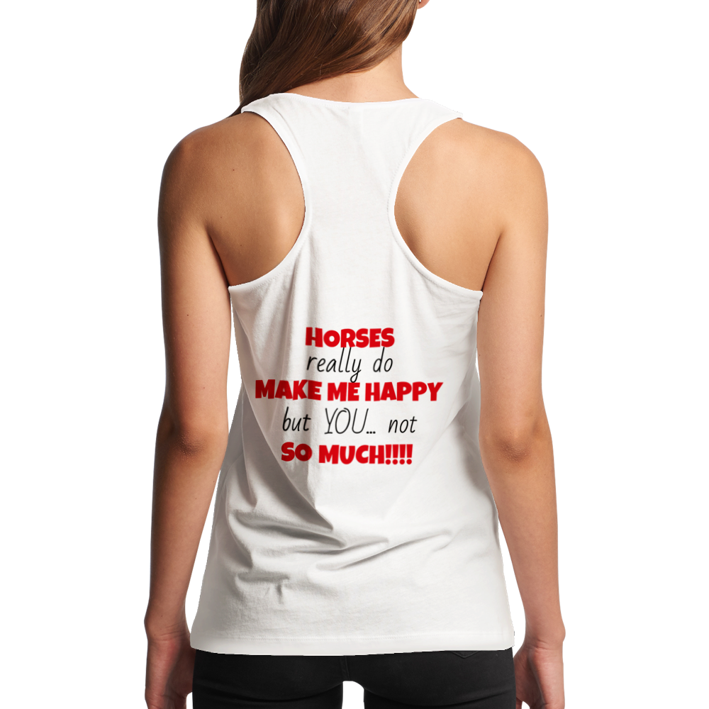 Horses Make Me Happy:  Women's Racer Back Performance Tank Top