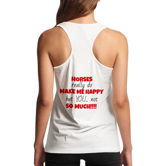 Horses Make Me Happy:  Women's Racer Back Performance Tank Top