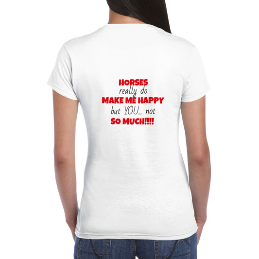 Horses Make Me Happy:  Women's Classic Crewneck T-shirt