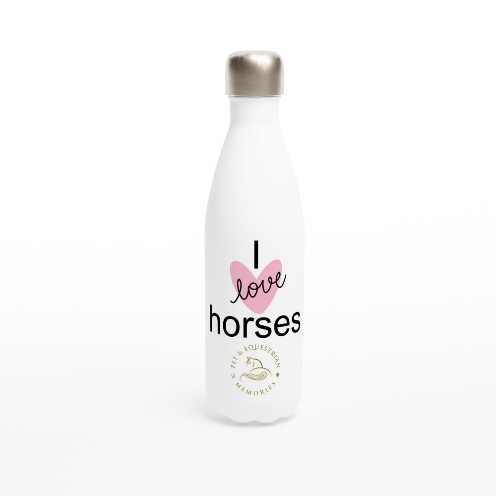 I Love Horses 17oz Stainless Steel Water Bottle