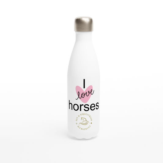 I Love Horses 17oz Stainless Steel Water Bottle