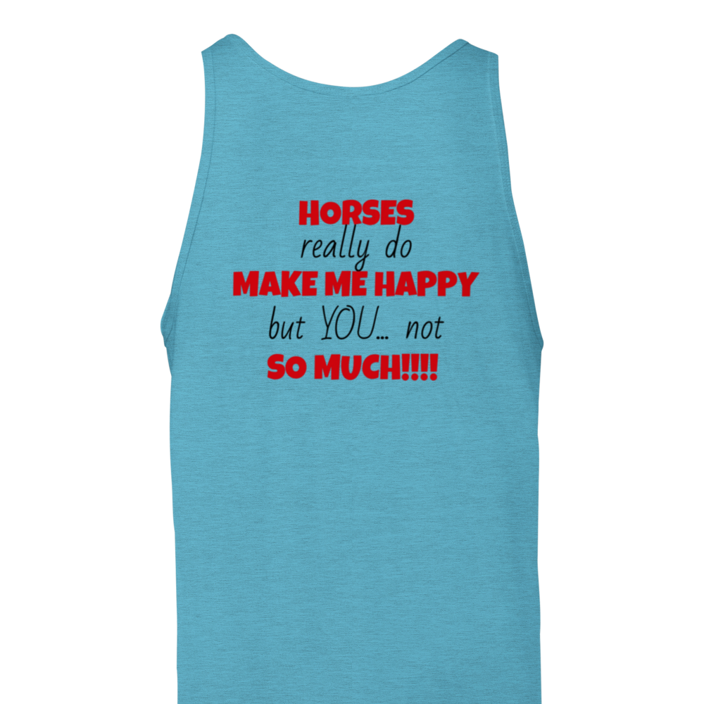 Horses Make Me Happy: Polycotton Unisex Crewneck Tank Top